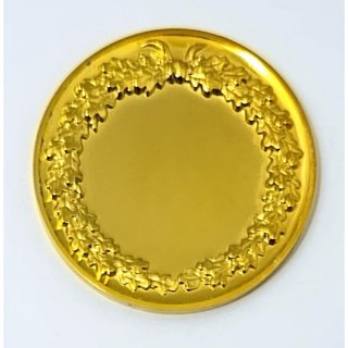  Emblem 50mm, Neutral Lorbeerkranz goldfarben in Metall