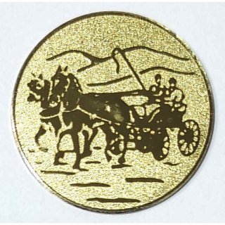 Emblem D=25 mm Fahrsport 2er Gespann goldfarben