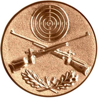 Emblem D=50 gekreuzte Gewehre 3D bronzefarben