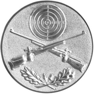 Emblem D=50 gekreuzte Gewehre 3D silber