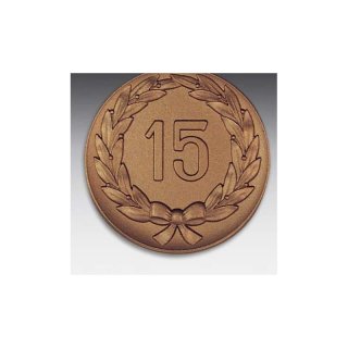 Emblem D=50mm 15 im Kranz, bronzefarben in Kunststoff fr Pokale und Medaillen