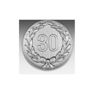 Emblem D=50mm 30 im Kranz, silberfarben in Kunststoff fr Pokale und Medaillen
