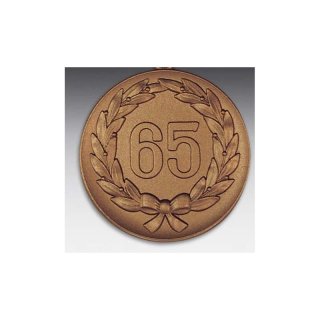 Emblem D=50mm 65 im Kranz, bronzefarben in Kunststoff fr Pokale und Medaillen