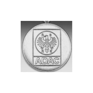 Emblem D=50mm ADAC, silberfarben in Kunststoff fr Pokale und Medaillen