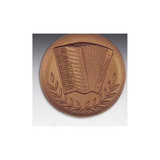 Emblem D=50mm Akkordeon, bronzefarben in Kunststoff fr Pokale und Medaillen