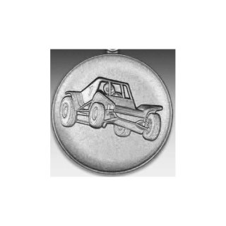 Emblem D=50mm Auto (MotoCross), silberfarben in Kunststoff fr Pokale und Medaillen