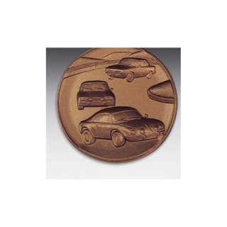 Emblem D=50mm Auto - Rally, bronzefarben in Kunststoff fr Pokale und Medaillen