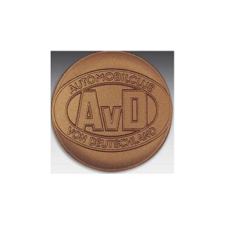 Emblem D=50mm AvD - Automobil Club, bronzefarben in Kunststoff fr Pokale und Medaillen