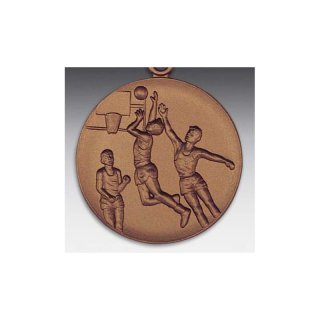 Emblem D=50mm Basketball - Mann,   bronzefarben, siber- oder goldfarben