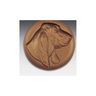 Emblem D=50mm Basset, bronzefarben in Kunststoff fr Pokale und Medaillen