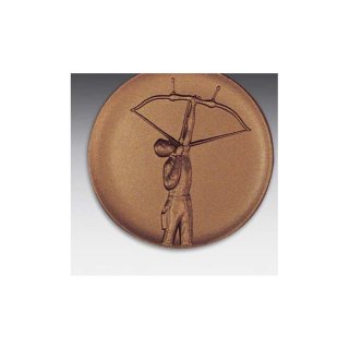 Emblem D=50mm Belg. Bogenschiessen, bronzefarben in Kunststoff fr Pokale und Medaillen