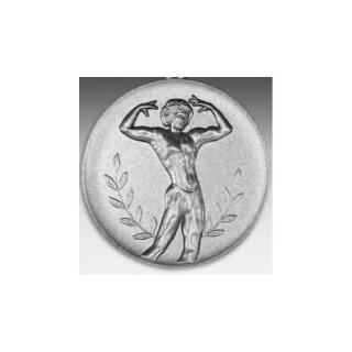 Emblem D=50mm Body-Frau neu, silberfarben in Kunststoff fr Pokale und Medaillen