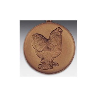 Emblem D=50mm Brahama Huhn,   bronzefarben, siber- oder goldfarben
