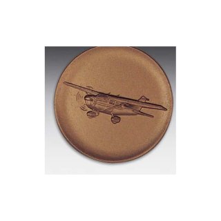 Emblem D=50mm Cessna (Flugzeug), bronzefarben in Kunststoff fr Pokale und Medaillen