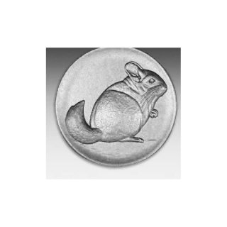Emblem D=50mm Chinchilla, silberfarben in Kunststoff fr Pokale und Medaillen