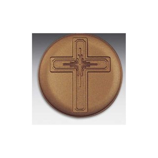 Emblem D=50mm Christl. Kreuz, bronzefarben in Kunststoff fr Pokale und Medaillen