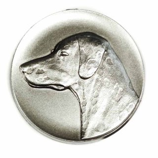 Emblem D=50mm  Dalmatiner, silberfarben in Metall fr Pokale und Medaillen