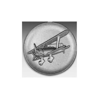 Emblem D=50mm Doppeldecker, silberfarben in Kunststoff fr Pokale und Medaillen