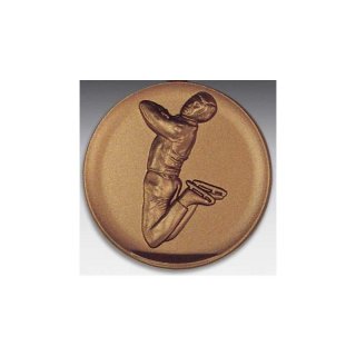Emblem D=50mm Eiskunstlufer - Mann, bronzefarben in Kunststoff fr Pokale und Medaillen