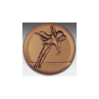 Emblem D=50mm Eiskunstlufer - Paare, bronzefarben in Kunststoff fr Pokale und Medaillen
