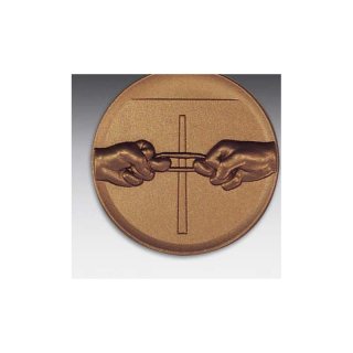 Emblem D=50mm Fingerhackeln, bronzefarben, siber- oder goldfarben