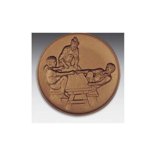 Emblem D=50mm Fingerhakeln, bronzefarben in Kunststoff fr Pokale und Medaillen