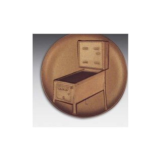 Emblem D=50mm Flipper, bronzefarben in Kunststoff fr Pokale und Medaillen