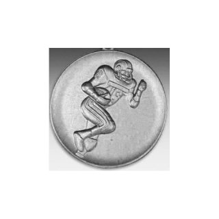 Emblem D=50mm Football, silberfarben in Kunststoff fr Pokale und Medaillen