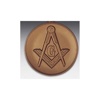 Emblem D=50mm Freimaurer,  bronzefarben, siber- oder goldfarben