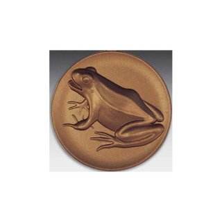 Emblem D=50mm Frosch, bronzefarben in Kunststoff fr Pokale und Medaillen