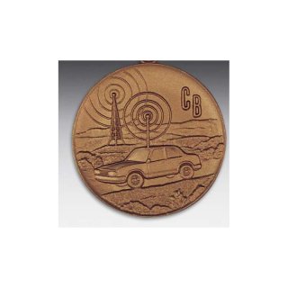 Emblem D=50mm CB Funk, bronzefarben in Kunststoff fr Pokale und Medaillen