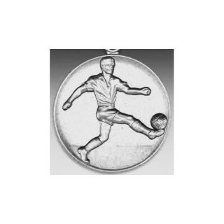 Emblem D=50mm Fussball - Mann, silberfarben in Kunststoff fr Pokale und Medaillen