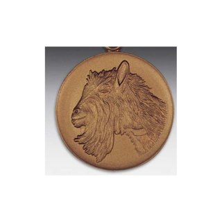 Emblem D=50mm Geibock, bronzefarben in Kunststoff fr Pokale und Medaillen
