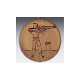 Emblem D=50mm Gewehr, militrisch, bronzefarben in Kunststoff fr Pokale und Medaillen