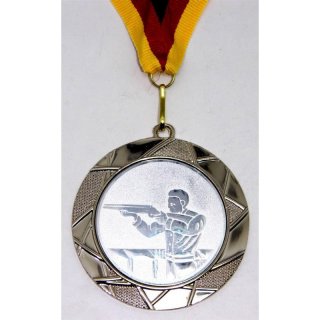 Medaille D=70mm mit Emblem D=50mm Gewehrschtze, goldfarbig
