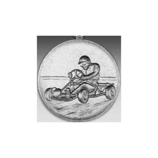 Emblem D=50mm Go-Kart, bronzefarben in Kunststoff fr Pokale und Medaillen