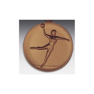 Emblem D=50mm Handball - Frau, bronzefarben in Kunststoff fr Pokale und Medaillen