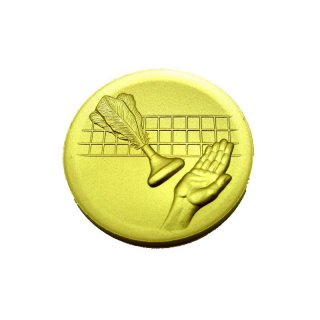Emblem D=50mm Handfederball goldfarben in Kunststoff fr Pokale und Medaillen