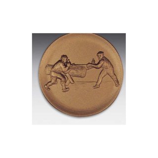 Emblem D=50mm Holzsger, bronzefarben in Kunststoff fr Pokale und Medaillen