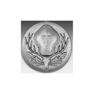 Emblem D=50mm Hubertus, silberfarben in Kunststoff fr Pokale und Medaillen