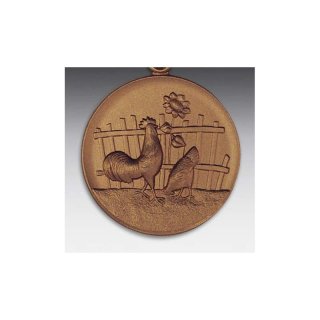 Emblem D=50mm Hhner, bronzefarben in Kunststoff fr Pokale und Medaillen