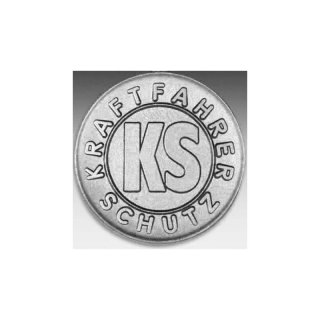 Emblem D=50mm KS Kraftfahrerschutz, silberfarben in Kunststoff fr Pokale und Medaillen