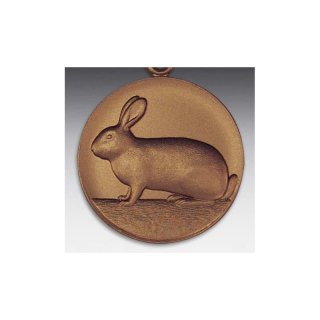 Emblem D=50mm Kaninchen,  bronzefarben, siber- oder goldfarben
