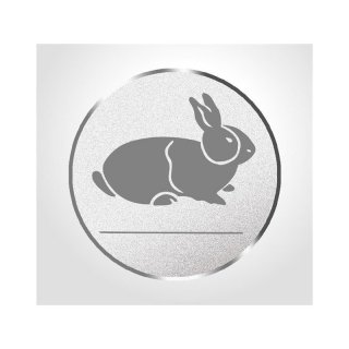 Emblem D=50mm Kaninchen, silberfarbig