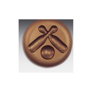 Emblem D=50mm Kegel / Kugel, bronzefarben in Kunststoff fr Pokale und Medaillen