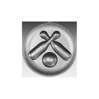 Emblem D=50mm Kegel / Kugel, silberfarben in Kunststoff fr Pokale und Medaillen