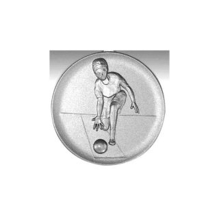 Emblem D=50mm Keglerin, silberfarben in Kunststoff fr Pokale und Medaillen