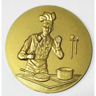 Emblem D=50mm Koch, goldfarben in Kunststoff fr Pokale und Medaillen