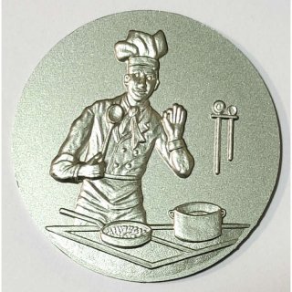 Emblem D=50mm Koch, silberfarben in Kunststoff fr Pokale und Medaillen