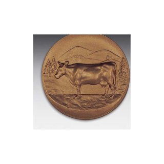 Emblem D=50mm Kuh,  bronzefarben, siber- oder goldfarben